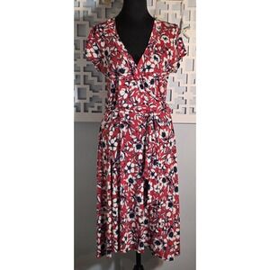 Janette Fashion Women's Faux Wrap Maxi Dress Size Large RED